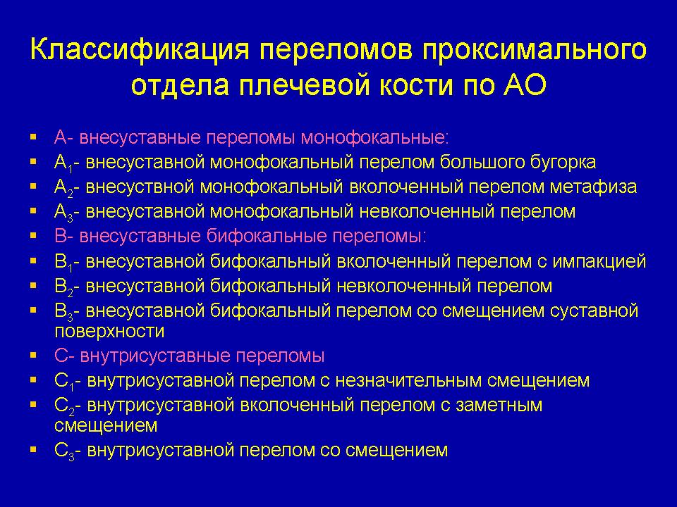 Закрытый перелом плечевой кости код по мкб. Классификация переломов костей по АО. Классификация переломов плечевой кости по АО. Перелом плечевой кости классификация рентген. Классификация по Баирову переломов плечевой кости.